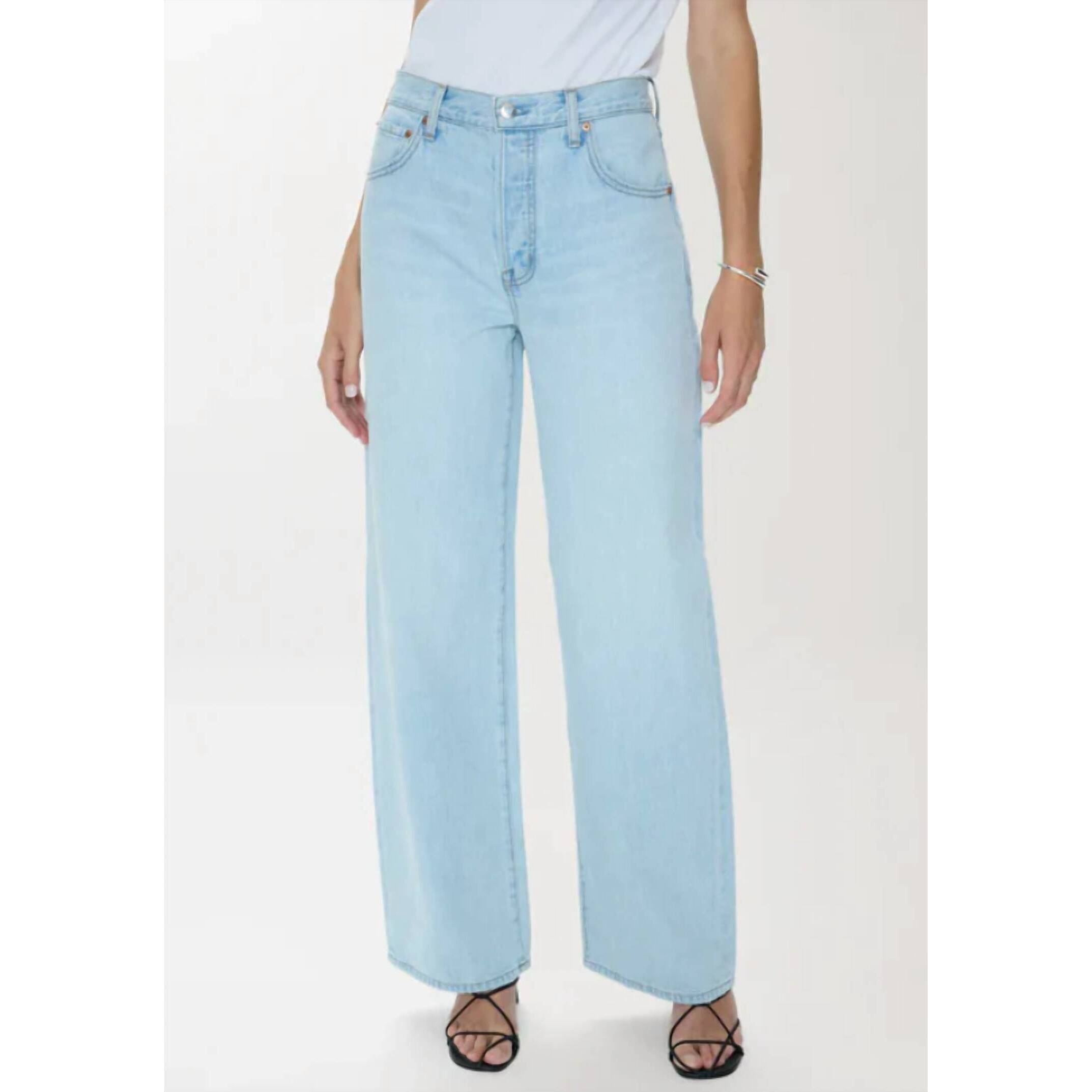 New Pistola Tate High Rise Bowed Wide Leg Jeans In Postcards